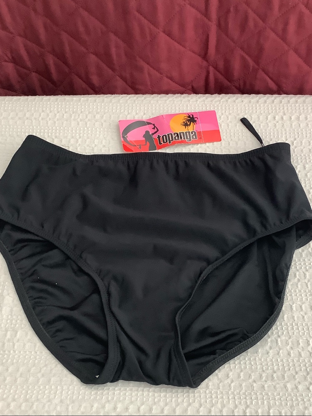 Topanga Black High-Waist Swim Bottoms